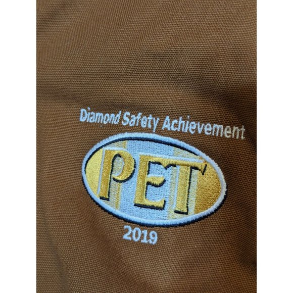 Steelguard Quilt lined Jacket Coat Hooded Tan Size S Embroidered - Picture 8 of 8